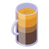 icono de café con canela, estilo isométrico vector