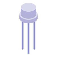 Voltage regulator transistor icon, isometric style vector