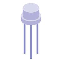 Voltage regulator transistor icon, isometric style vector