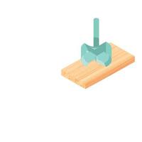 Forstner bit icon, isometric style vector