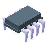 icono de circuito regulador de voltaje, estilo isométrico vector