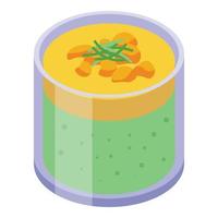 Arugula fresh drink icon, isometric style vector