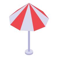 Weekend beach umbrella icon, isometric style vector