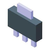 Voltage regulator processor icon, isometric style vector