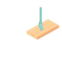 Wood drill icon, isometric style vector