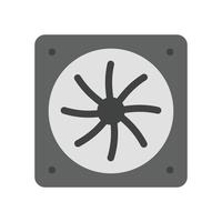 Processor Fan Flat Greyscale Icon vector