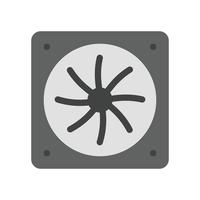 Processor Fan Flat Greyscale Icon vector