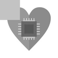 icono de escala de grises plana de computación afectiva vector