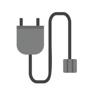 Power Cable Flat Greyscale Icon vector