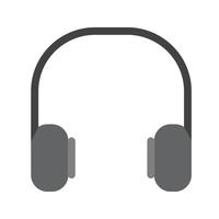 Headphones Flat Greyscale Icon vector