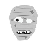 Zombie Flat Greyscale Icon vector