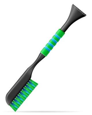 car snow brush vector illustration isolated on white background