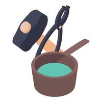 Forging tool icon, isometric style vector