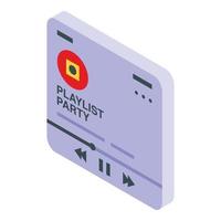 Playlist icon, isometric style vector