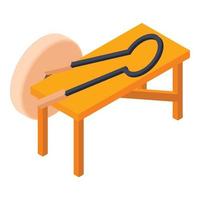 Carpentry workshop icon, isometric style vector