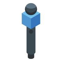 Microphone agitation icon, isometric style vector