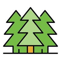 Fir tree forest icon color outline vector