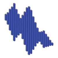 Playlist equalizer icon, isometric style vector