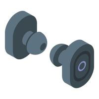 Earbuds playlist icon, isometric style vector