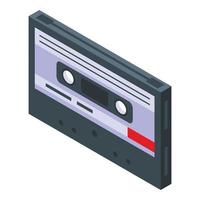 icono de lista de reproducción de cassette, estilo isométrico vector