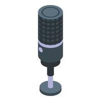 Studio microphone playlist icon, isometric style vector