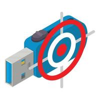 Leaking data icon, isometric style vector