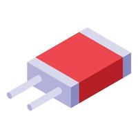 Internet capacitor icon, isometric style vector