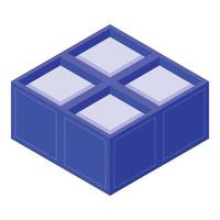 Ice cube tray icon, isometric style vector