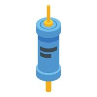 Switch capacitor icon, isometric style vector