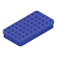 Big ice cube tray icon, isometric style vector