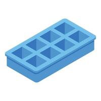 Ice cube tray cocktail icon, isometric style vector