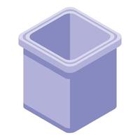 Ice cube form icon, isometric style vector