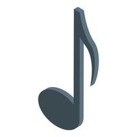 Musical note icon, isometric style vector