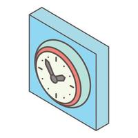 Wall clock icon, isometric style vector