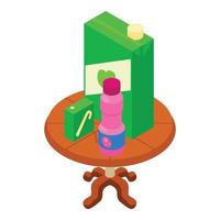 Natural drink icon, isometric style vector