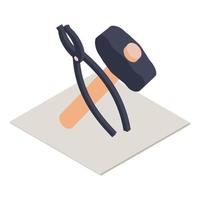 Forging tool icon, isometric style vector