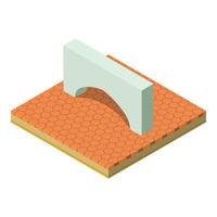 Ancient arch icon, isometric style vector