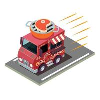 Barbecue delivery icon, isometric style vector