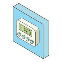 Digital timer icon, isometric style vector