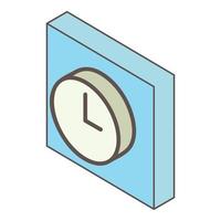 Designer clock icon, isometric style vector