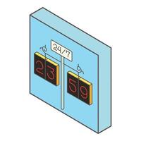 Street clock icon, isometric style vector