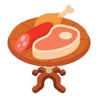 icono de comida de carne, estilo isométrico vector