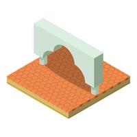 Moroccan arch icon, isometric style vector