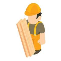 Roofer icon, isometric style vector