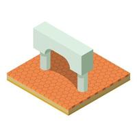 Greek arch icon, isometric style vector