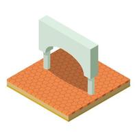 Arched structure icon, isometric style vector
