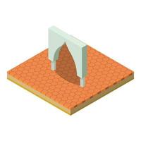 Old arch icon, isometric style vector