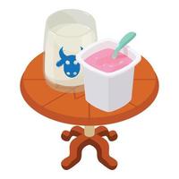 Dairy icon, isometric style vector