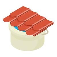 Roofing icon, isometric style vector