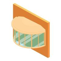 icono de ventana grande, estilo isométrico vector